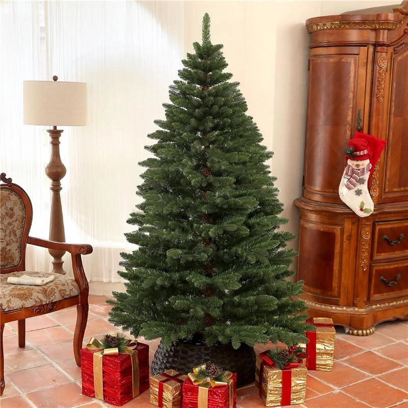 ALBERO DI NATALE IN PLASTICA CON 1050 RAMI E BASE PIEGHEVOLE IN ACCIAIO Ø 120X180 CM VERDE