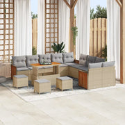Set Divano da Giardino 18 pcs Beige e Grigio Chiaro polyrattan 3365322