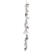 Festone innevato bianco con pigne cm 183