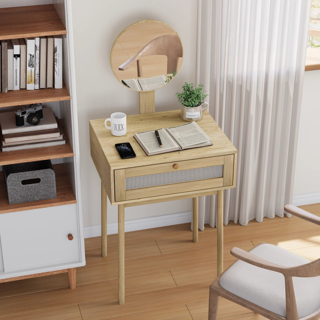 TOLETTA con specchio stile boho colore rovere