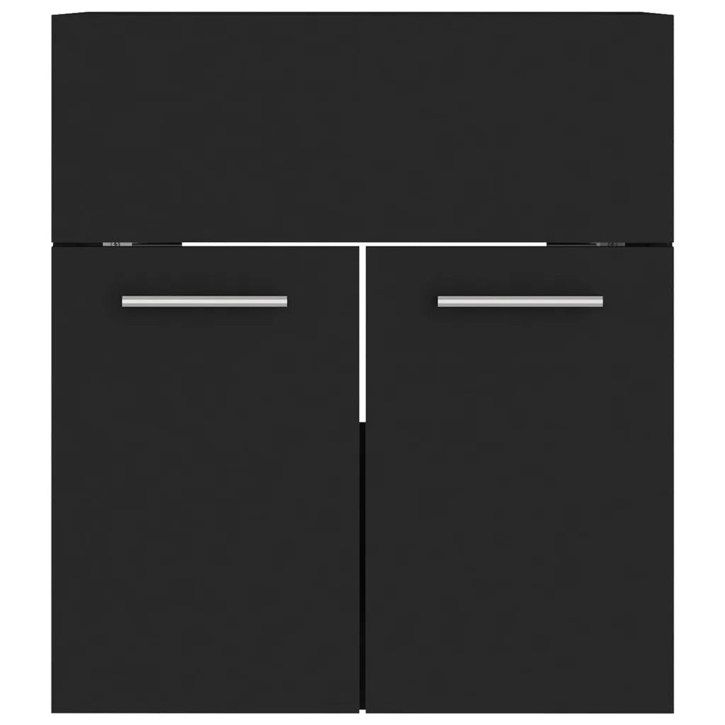 Set Mobili da Bagno | Armadio da bagno Nero in Truciolato
