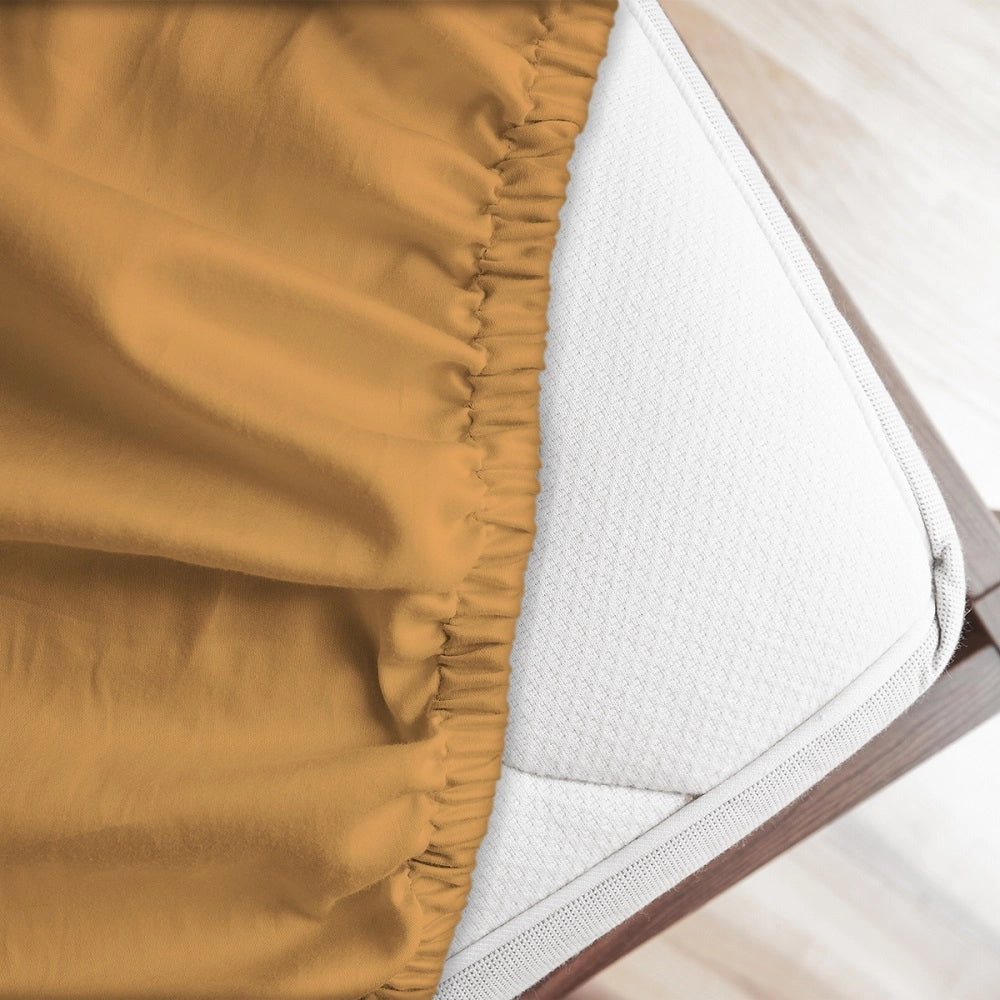 Lenzuolo letto sotto con angoli 100% puro cotone Made in Italy tinta unita Vaniglia - 2 Piazze