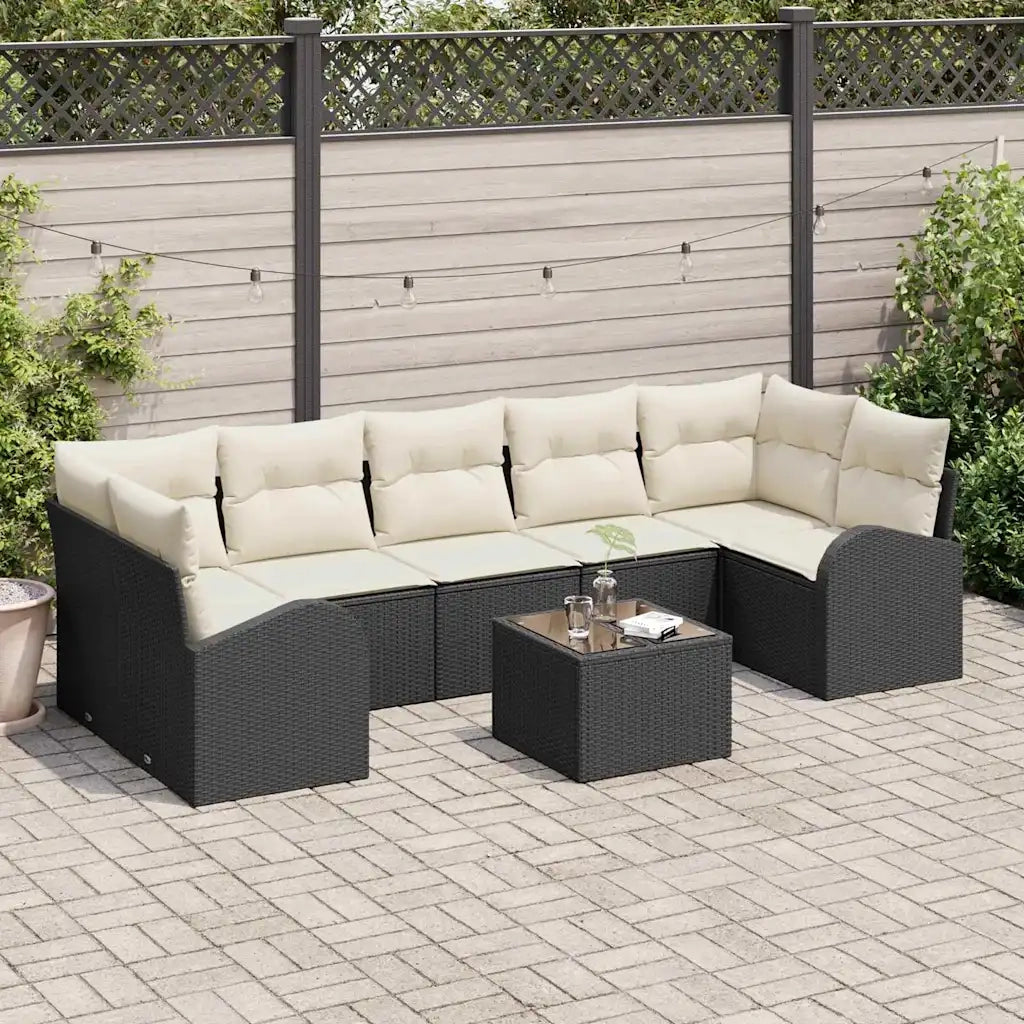 Set Divano da Giardino Nero 55 x 55 x 37 cm polyrattan 3345957