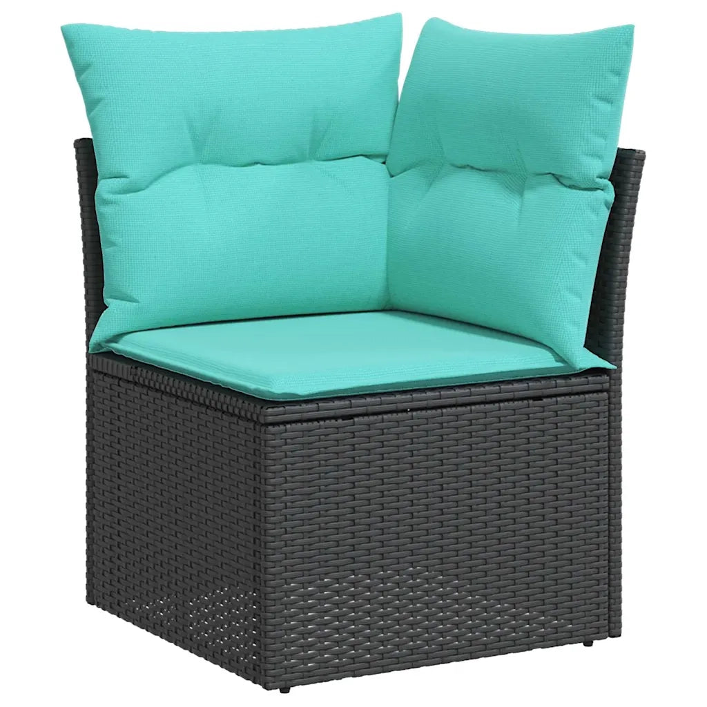Set Divano da Giardino 8 pz Nero polyrattan 3359415