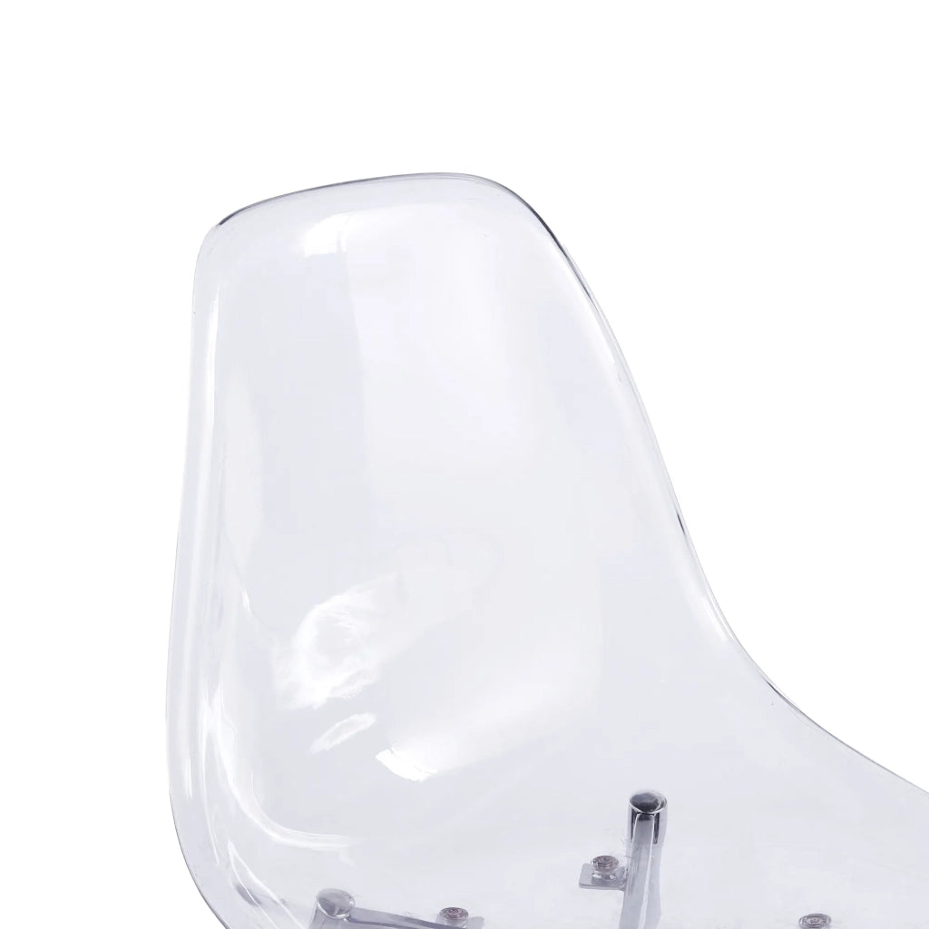 Set 4 Sedie a Cucchiaio in PET Acrilico Trasparente, Gambe Argento Eleganti, Design Moderno Chic per Sala da Pranzo