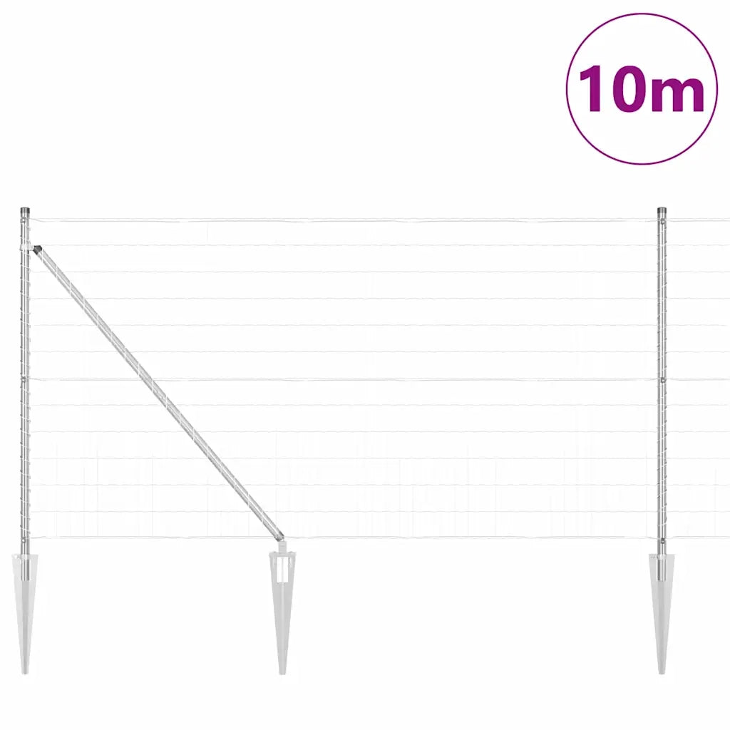 Recinzione con Posto Argento 1 x 10 m Acciaio