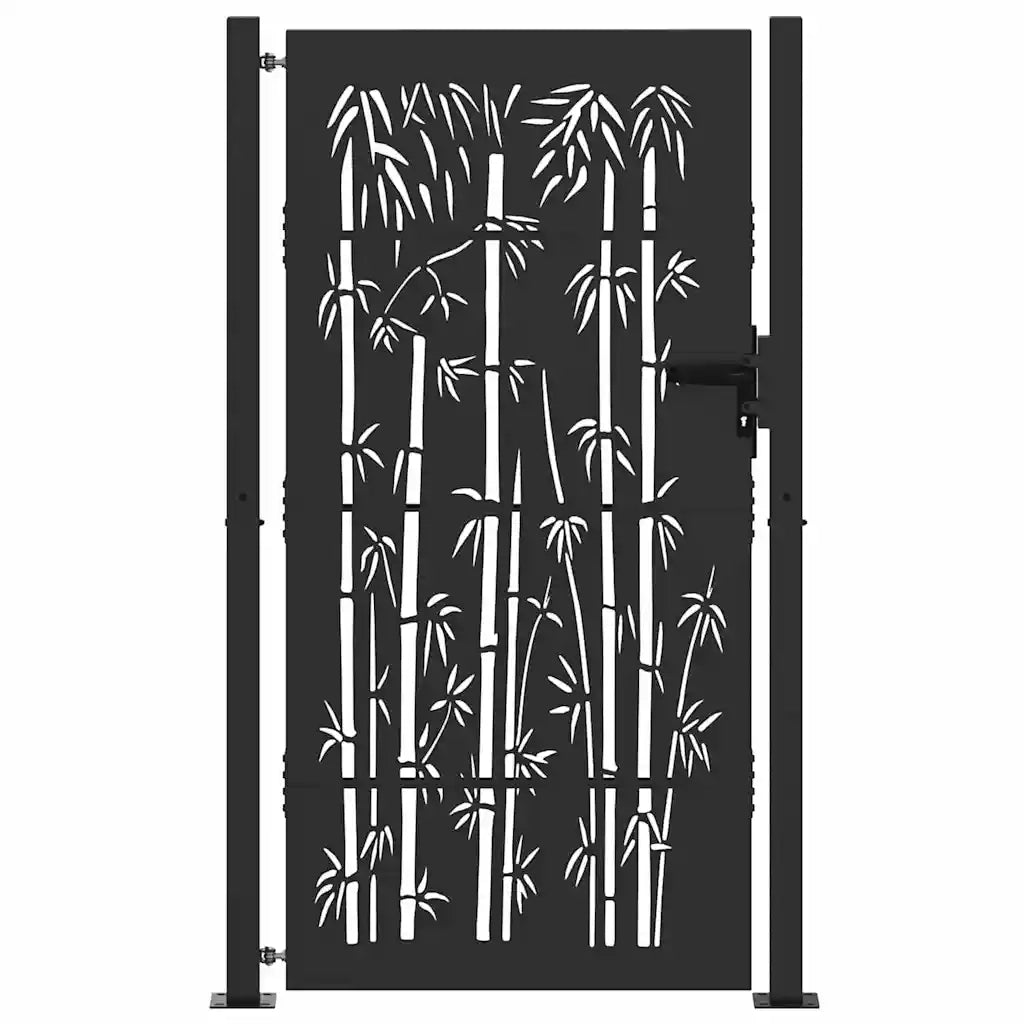 Cancello da giardino con blocco Nero 110 x 205 cm CFW1722348