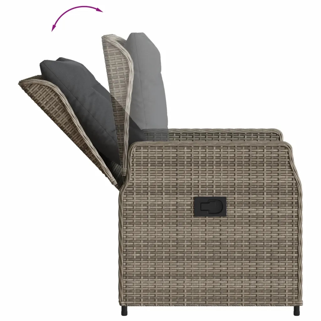 Set da Pranzo da Giardino 5 pz con Cuscini in Polyrattan Grigio 3262863