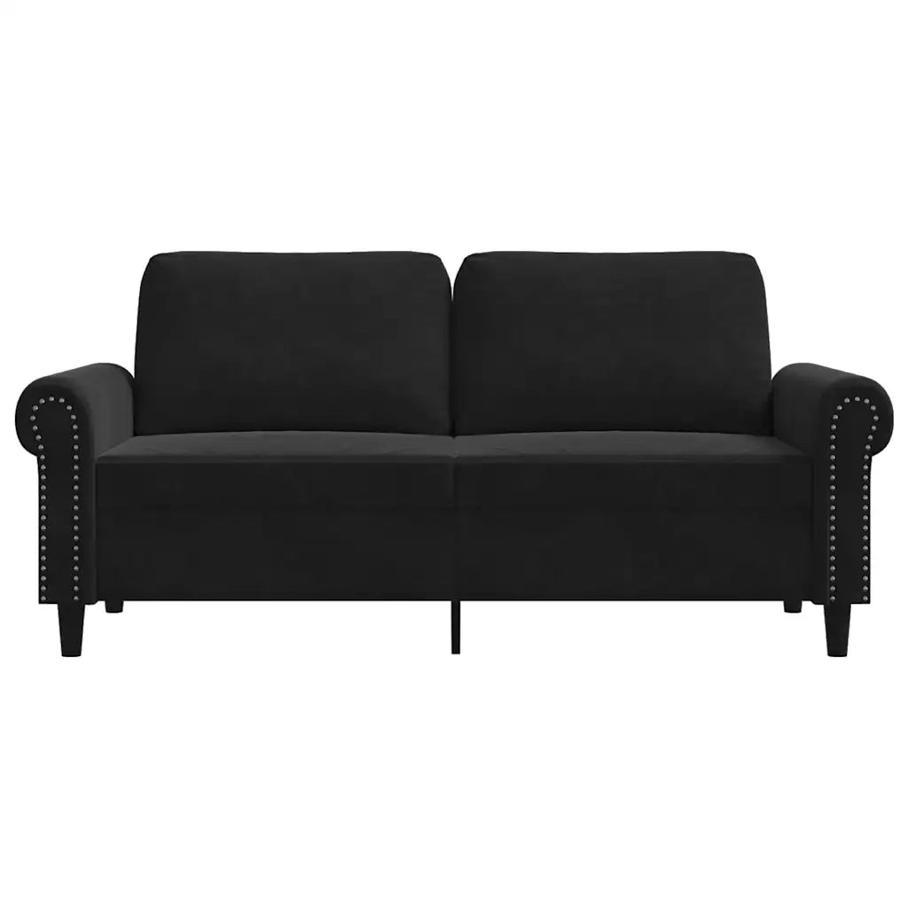 Divano a 2 Posti Nero 140 cm in Velluto 359534