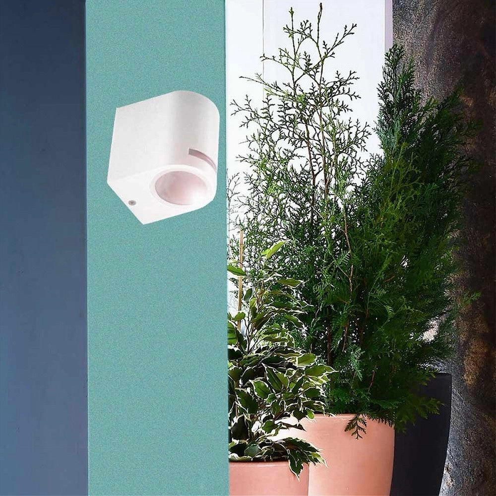 Trade Shop - Applique Esterno Parete Facciate Giardino Lampada Muro Attacco Gu10 Ip54 Gn-wl061 - Bianco
