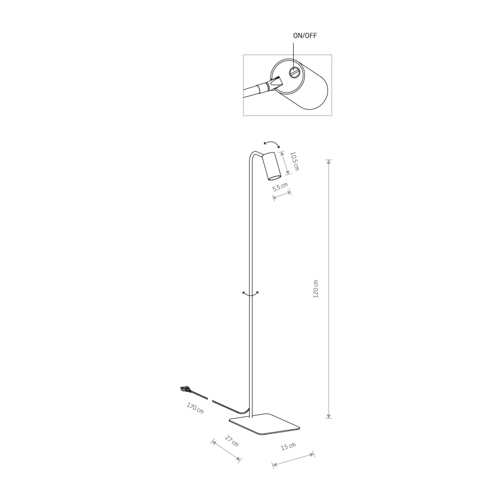 Lampada da terra LED Nowodvorski MONO 7707 nera metallo
