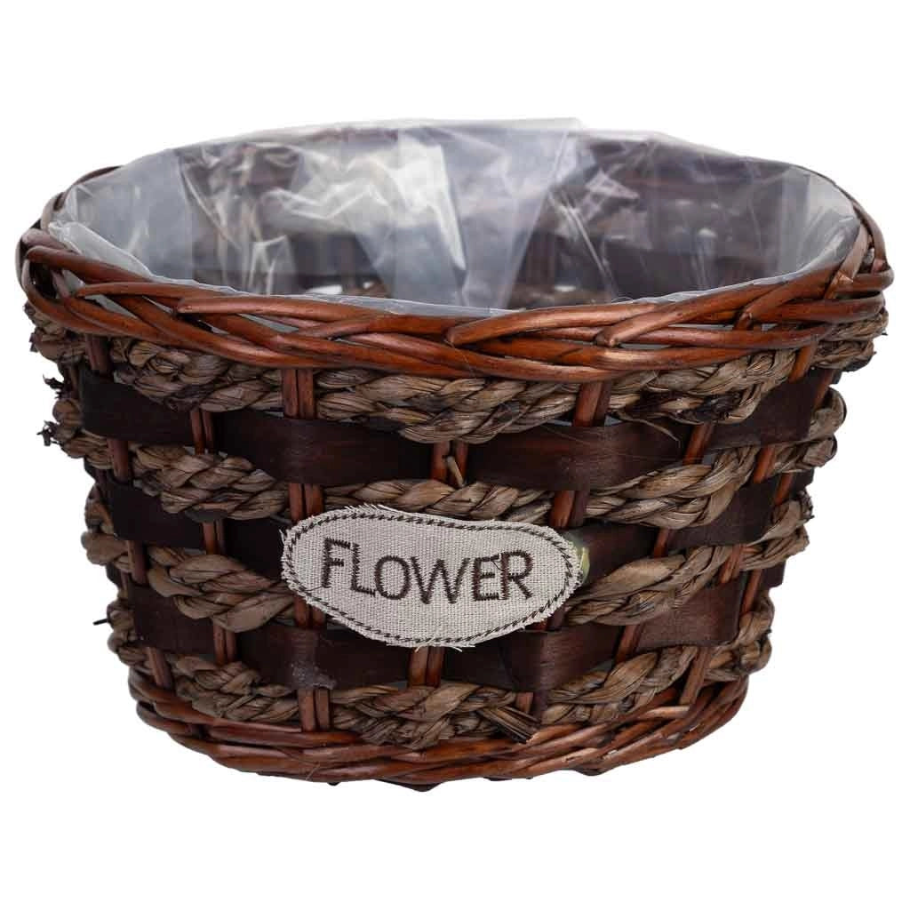 Vaso in vimini marrone 27x27x17h cm