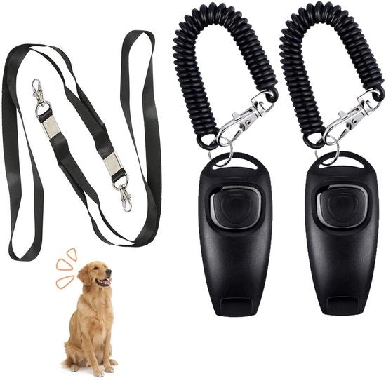 Due clicker per cane con guanto per addestramento cani