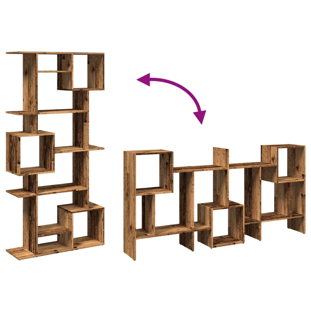 Libreria-Scaffale per Libri-Mobile di Stoccaggio Rovere Fumo 92x29x188 cm in Legno Multistrato