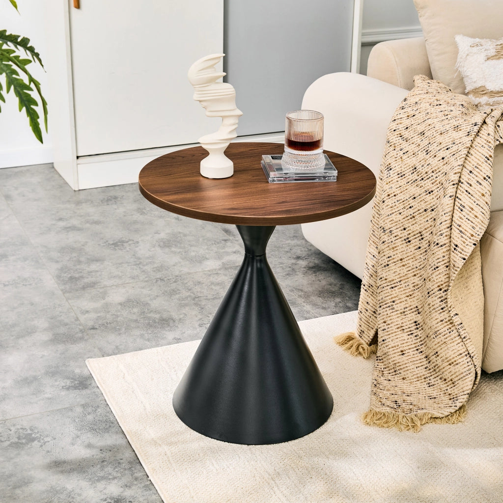 TAVOLINO DA CAFFÈ Set da 2 pezzi Ø70/50 cm Nocciola e nero