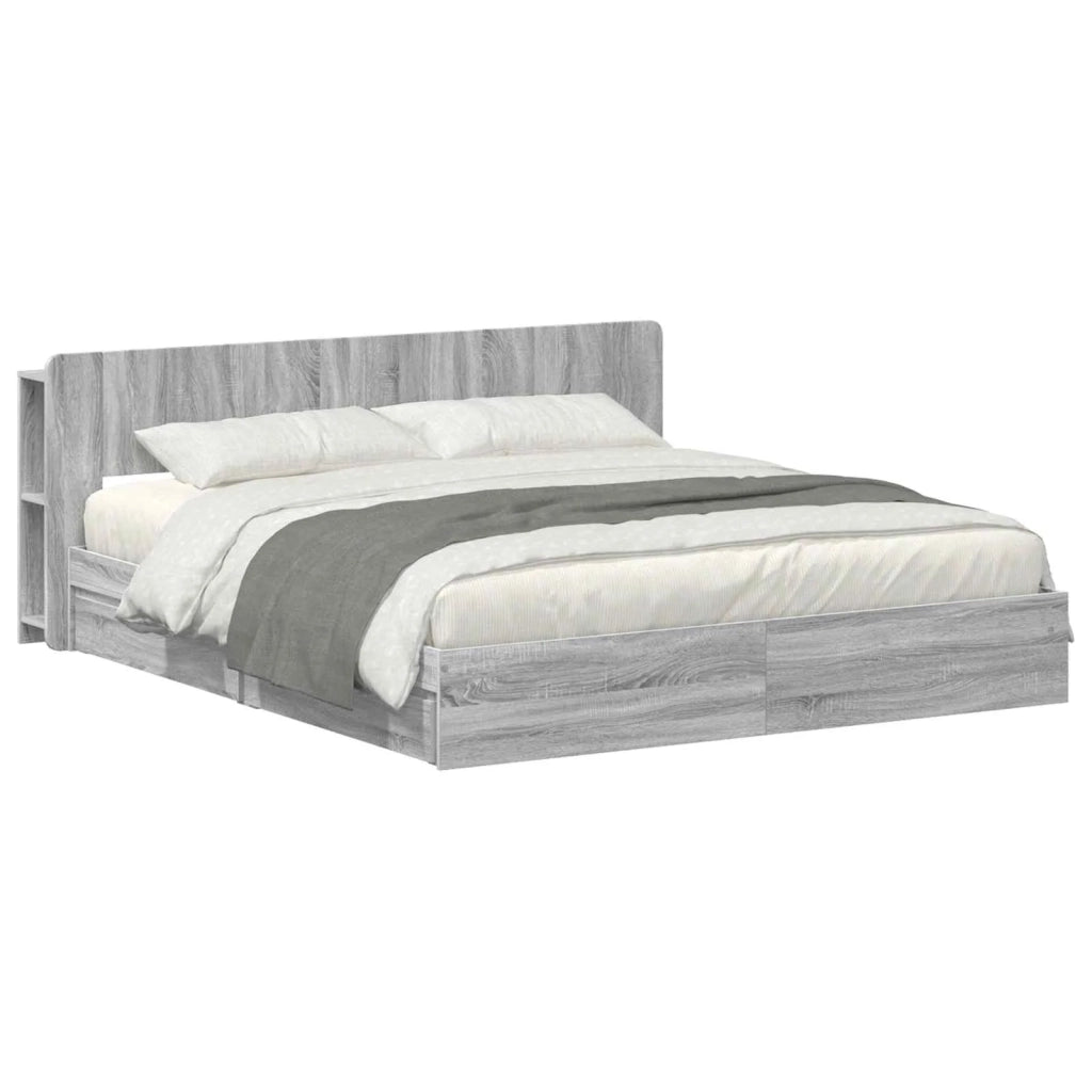 Telaio del letto con storage Sonoma grigio 180 x 200 cm 3433601