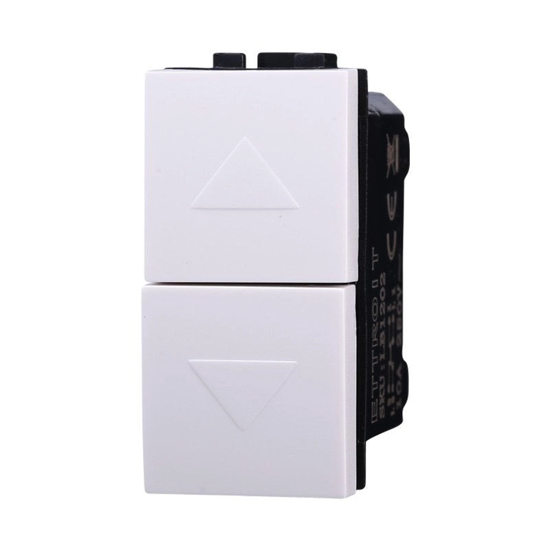 Pulsante Saliscendi Commutatore 2P 10A Tapparelle Colore Bianco Compatibile Con Bticino Living Light