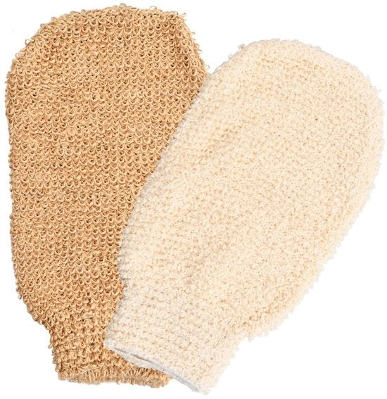 Manicure a vapore con guanti esfolianti di lino fine - adatti a ogni mano - esperienza di spa - guanti esfolianti - guanti per massaggi - guanti per uso hamam