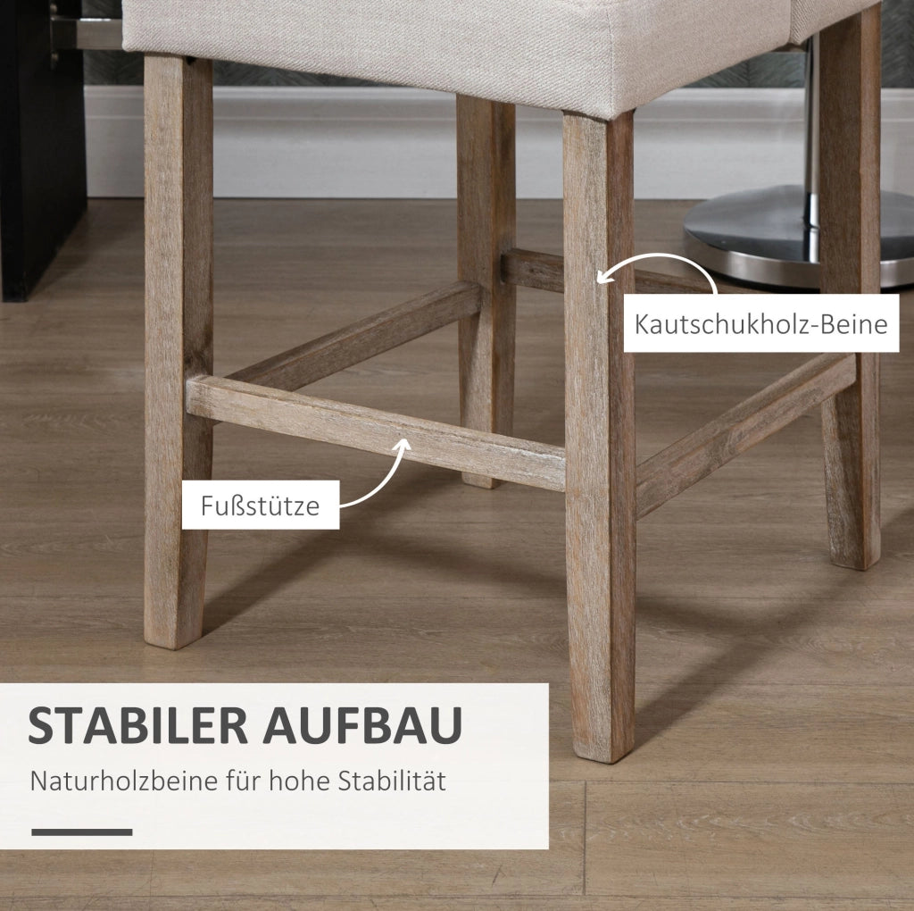 Sgabello da bar imbottito beige 47 x 50 x 101 cm