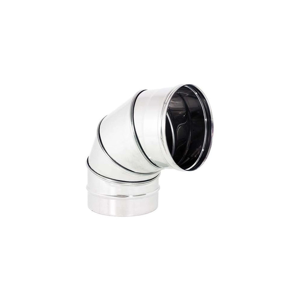 Curva gomito inox 200mm orientabile registrabile 5 decimi curvatura 0-90°