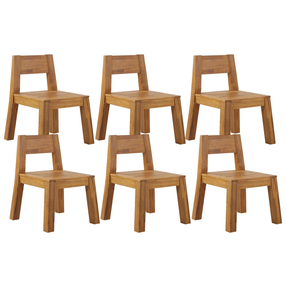 Set di 6 sedie da giardino stile rustico in legno di acacia chiaro laminato 81 x 61 cm da interno esterno rustico design moderno design moderno