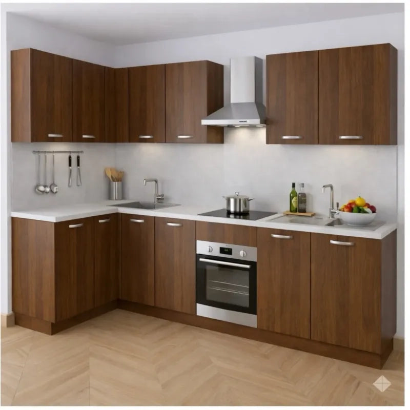 Pensile Cucina  in Legno Nobilitato Noce, Mobile Alto con 1 Anta, Pensile Componibile Moderno Made in Italy (H72XL45XP33cm)