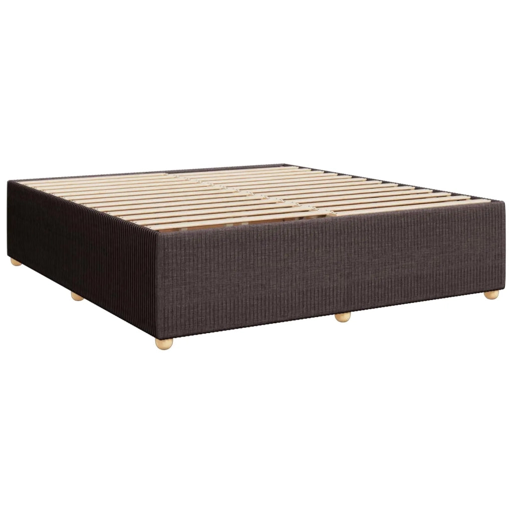 Letto Box Spring LED con Materasso Marrone Scuro 160 x 200 cm 3455891