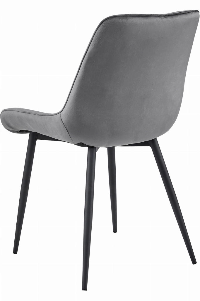 Sedia VALORA BERA - Velluto grigio scuro con gambe nere x 2