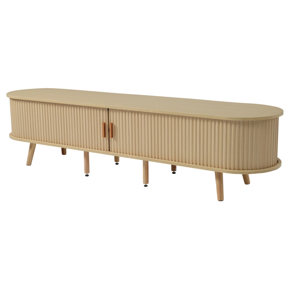 Set mobile TV e tavolino 170 cm e 100 cm in MDF color noce chiaro