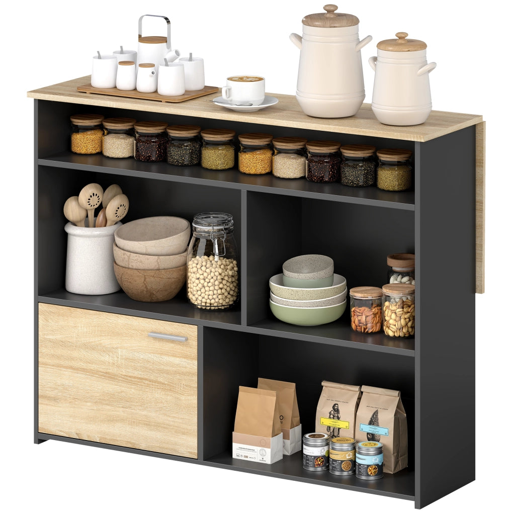 Tavolo da cucina allungabile con ribalta ¨C Xylo ¨C 1 anta 4 vani aperti 116x79,6x90,5cm nero
