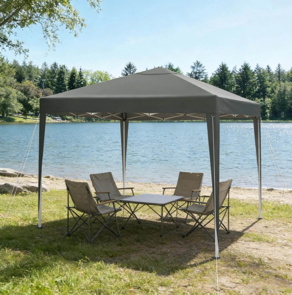 Gazebo pieghevole 3x3 m grigio scuro, altezza regolabile