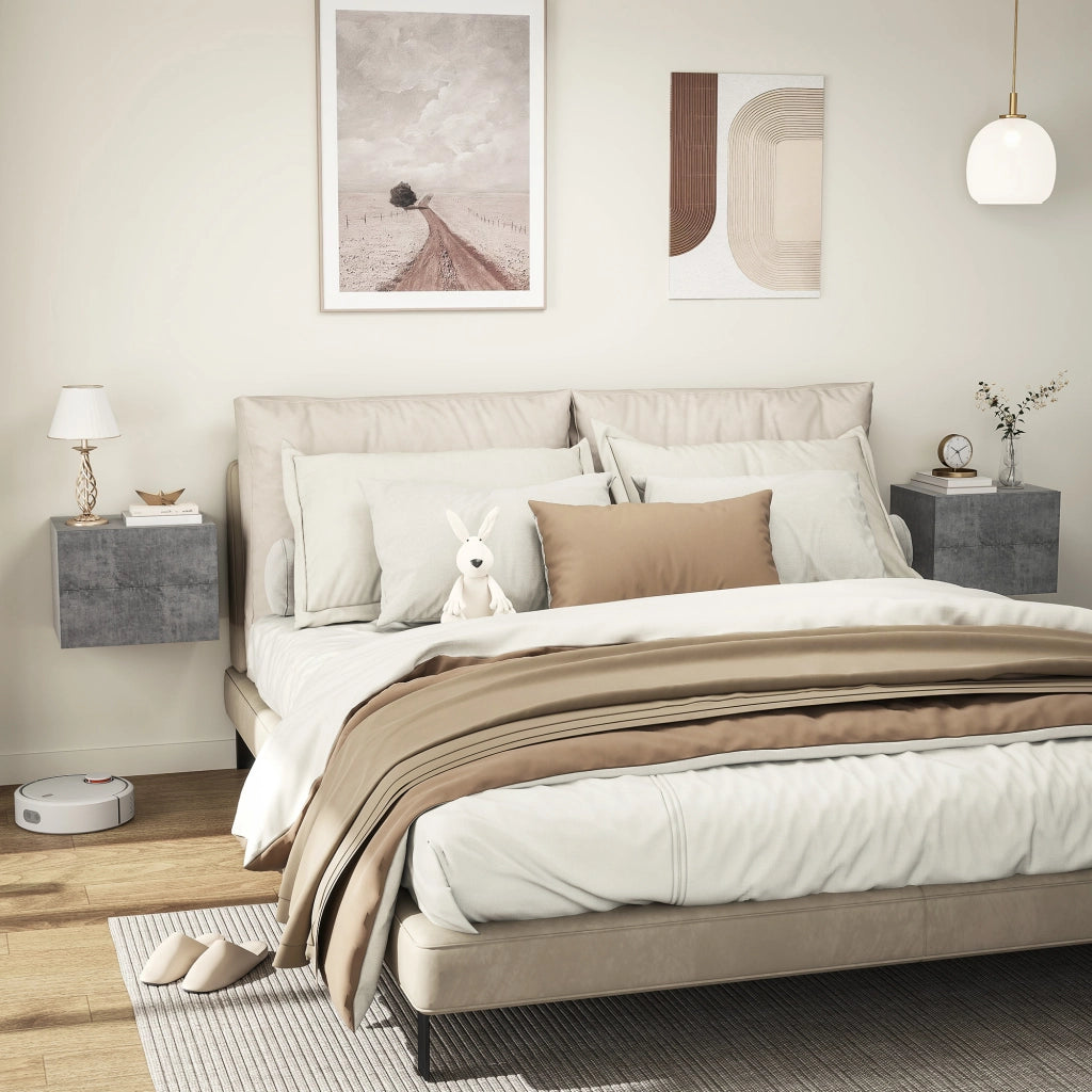 Comodini ¨C zephmum ¨C Grigio, 40x29x30 cm