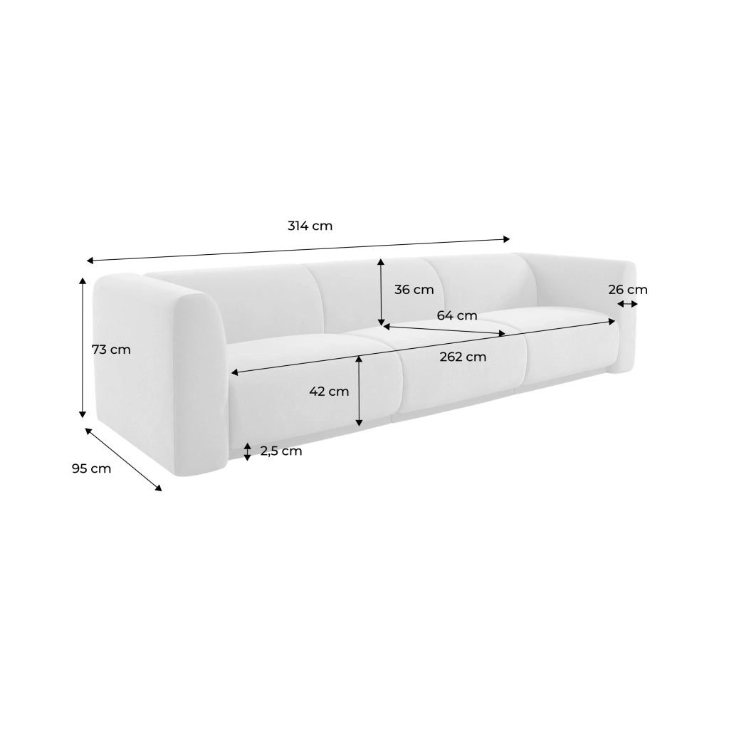 Divano in tessuto, 4 posti, beige
