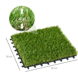 PRATO ARTIFICIALE Set da 10 pezzi Verde scuro in plastica