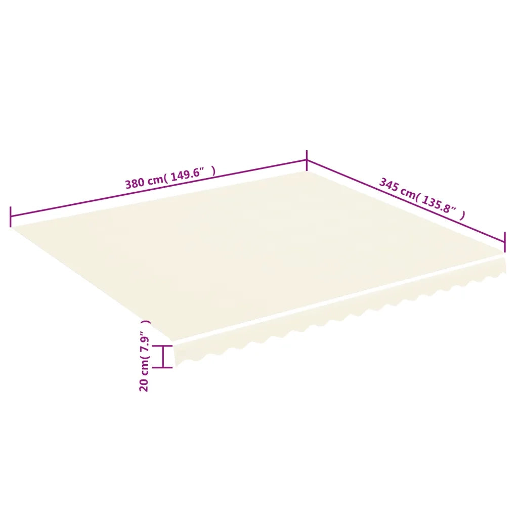 Tessuto di Ricambio per Tenda da Sole-Ricambio telo per tenda da sole Crema 4x3,5 m