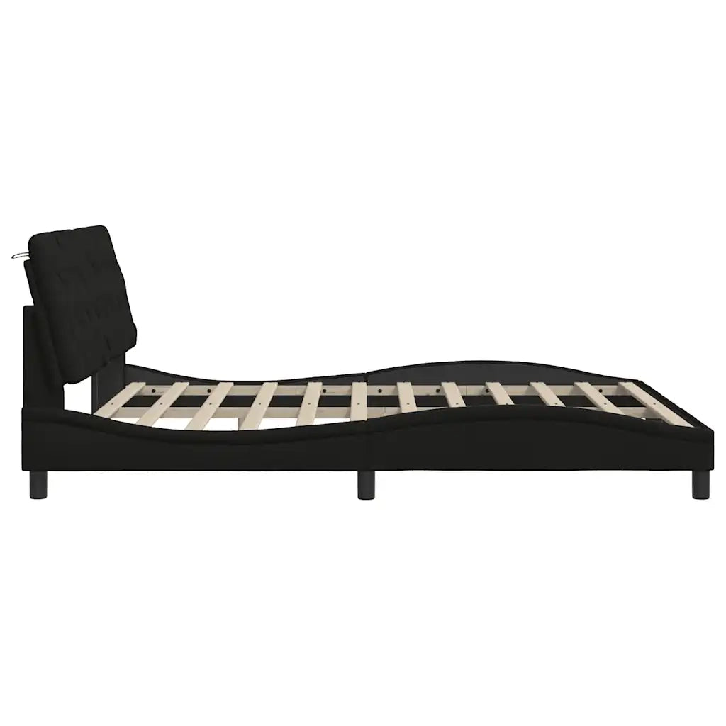 Giroletto senza Materasso-Struttura Letto Nero 180x200 cm in Tessuto 199469
