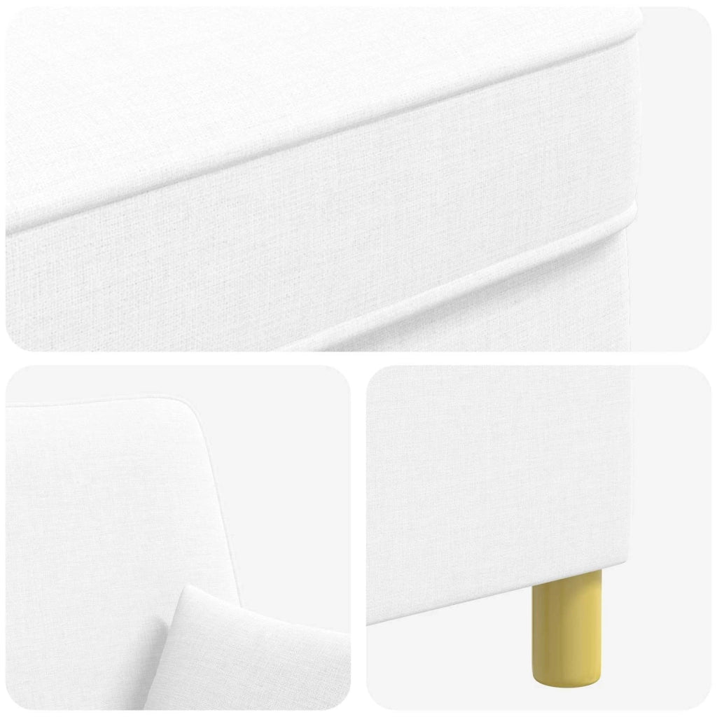 Poltrona XL con Cuscini Bianco Tessuto 42043493
