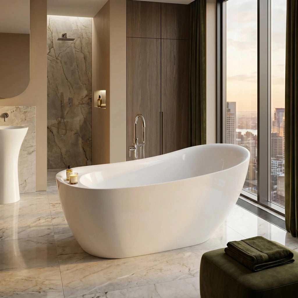Vasca Da Bagno Freestanding Rea Orte 170 Copritappo rame spazzolato