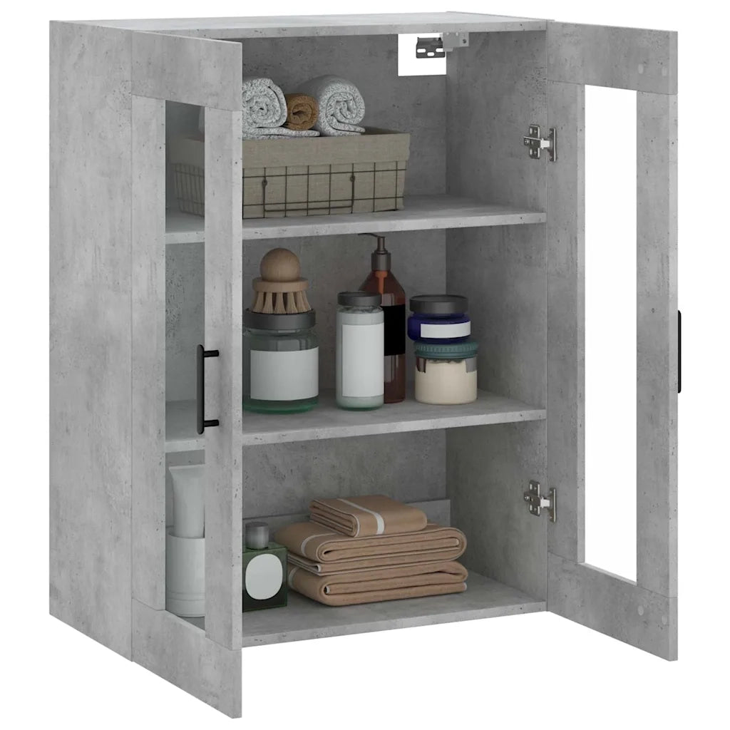 Armadietto a Muro | Mobile a Parete Grigio Cemento 69,5x34x90 cm