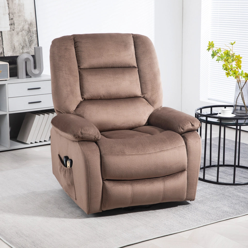 Poltrona Relax Elettrica con Funzione Alzapersone, Massaggio Vibrante e Riscaldamento, Poliestere, 90x93x110 cm