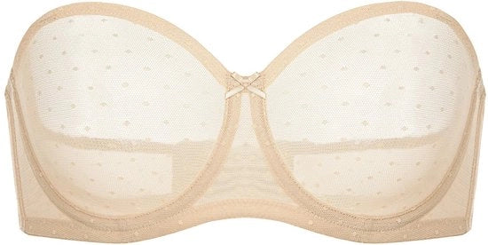 Sostegno Seno Strapless - Grandi Boccoli - Sexy e Translucido - Tessuto Ademend Mesh - Senza Finitura - Ideale per Matrimoni e Feste - Donna