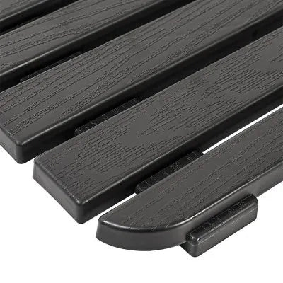 Pedana doccia antiscivolo 80x50 cm nero con effetto legno in plastica
