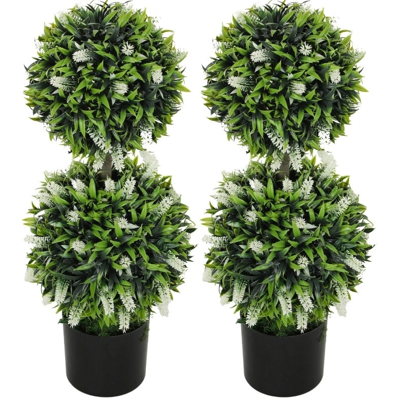 Set di 2 piante artificiali ULEVR di lavanda bianche 70 cm in vaso, per interni ed esterni