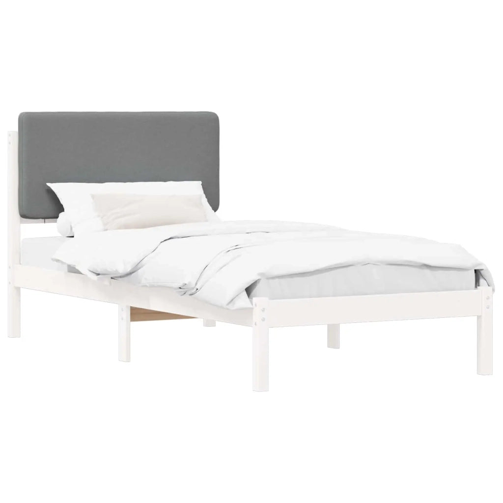 Letto con Testiera Rivestita Grigio chiaro 80 x 200 cm 877943