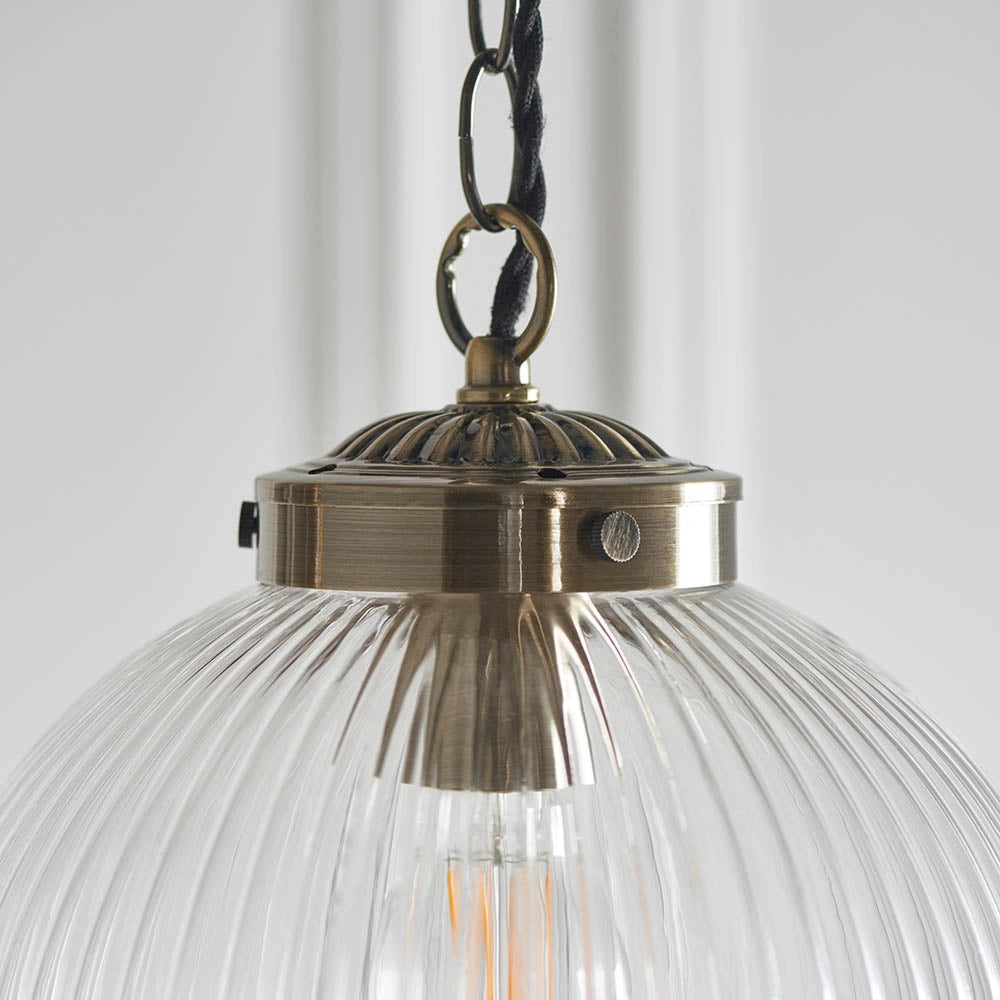 Lampada a sospensione vintage ottone globo Ø25 E27