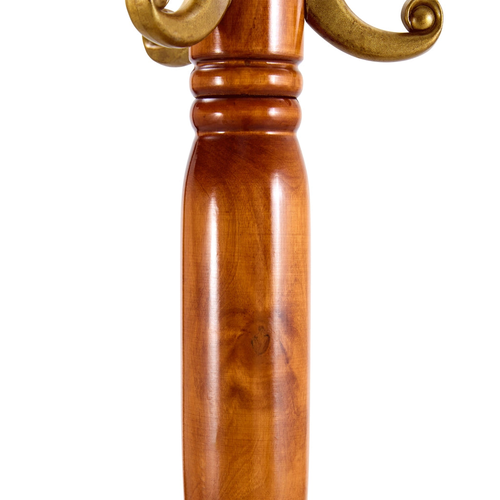 Appendiabiti da terra in legno massello stile europeo, altezza 195 cm, design classico con base stabile