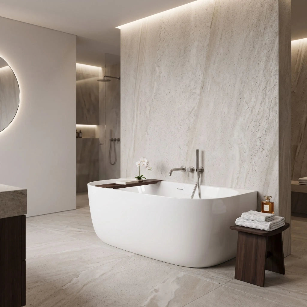 Vasca Bagno A Parete Rea Eris 170cm Copritappo nero