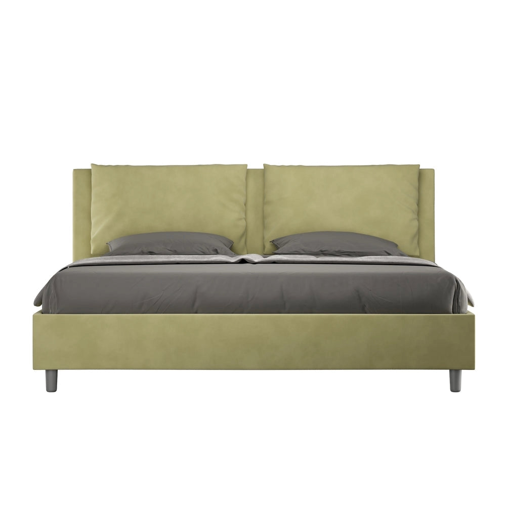 Letto Matrimoniale Large 170x190 cm con Rete e Contenitore Antea Tè Verde