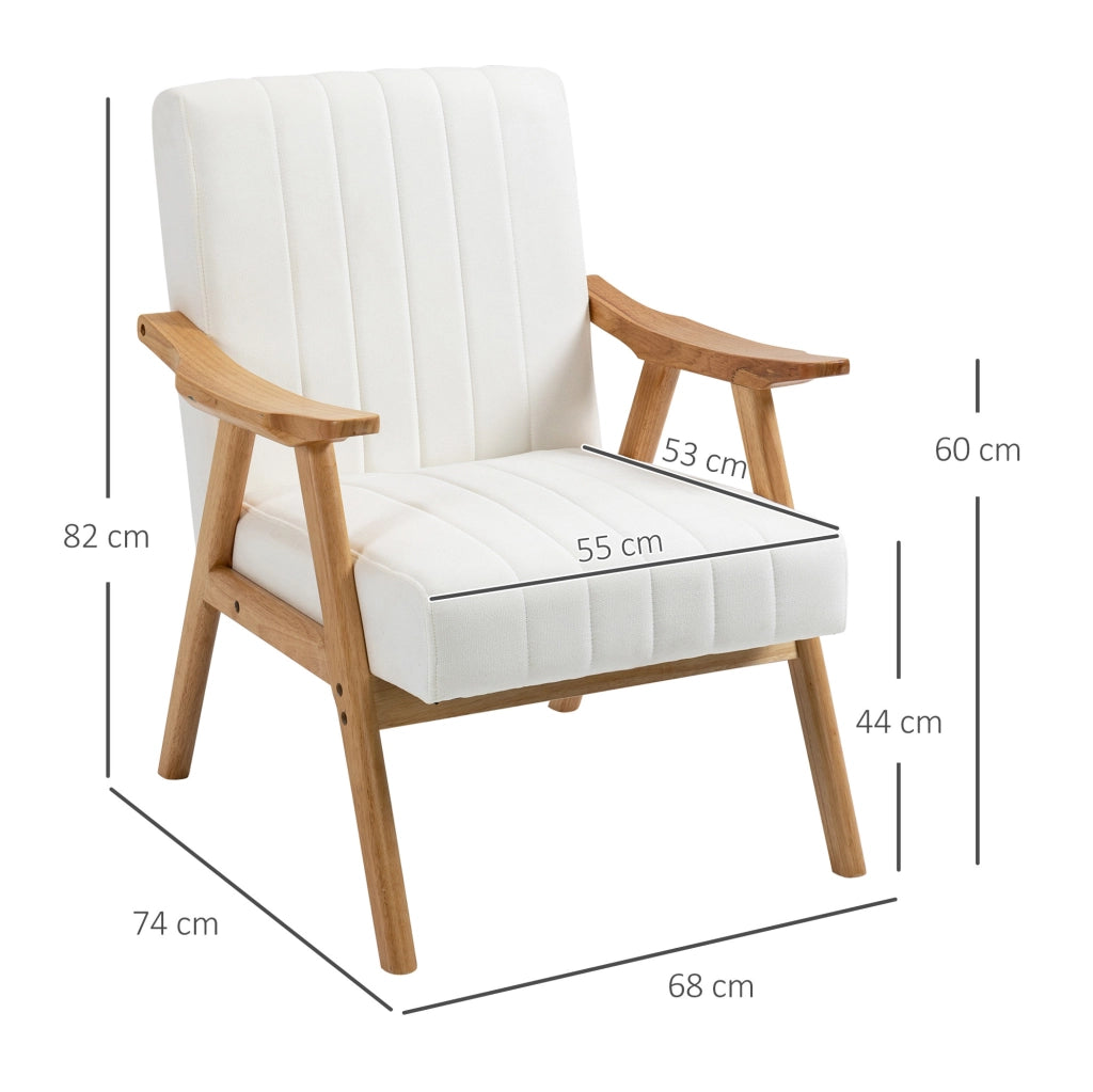 Poltrona lounge in stile scandinavo con rivestimento effetto velluto crema 68x74x82 cm