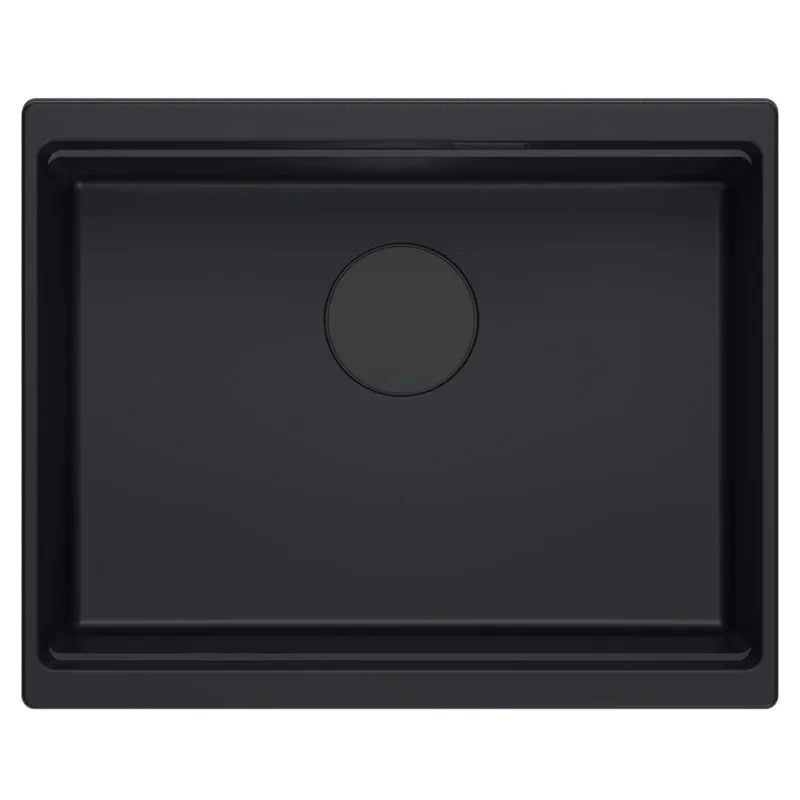 Lavello In Granito Logan 100 Black Tappo rame spazzolato